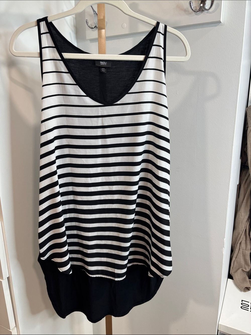 Mossimo Supply Co. Black and White Striped Tank Top
